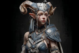 create fantasy, sci fi, character with hyperrealistic style
