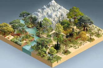 draw a unique vector or isometric map