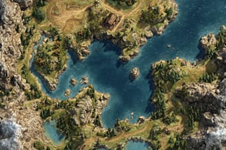 do fantasy city map for dnd map illustration world
