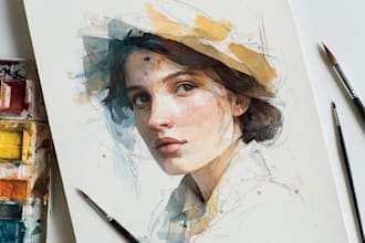 draw your portrait in a watercolor