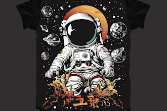 create high quality outer space astronaut illustration