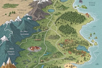 design awesome character dnd rpg fantasy cartoon art and map