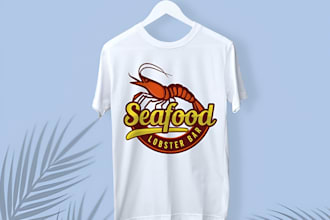 design outstanding restaurant, seafood, crab logo