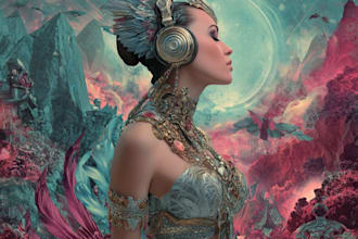 design a album cover art and music artwork