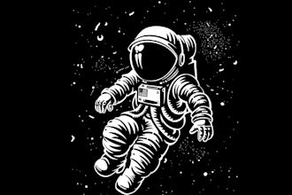 design astronaut flat illustration style for website