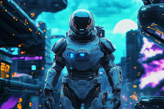 create cyberpunk illustration style for anything