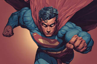 illustrate a superhero pop art portraits