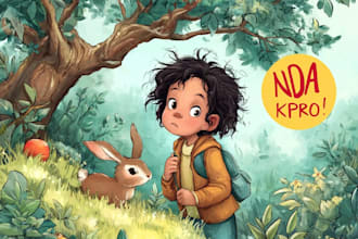 design children story book, child book illustration, picture book illustration