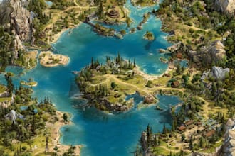 make fabulous vintage fantasy map illustration
