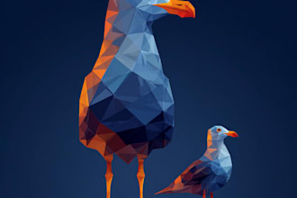 do your any fabulous geometric low poly illustration