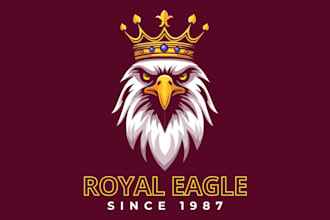 design amazing vintage royal logo hand drawn illustration