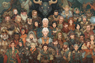design custom dnd party portraits and group art
