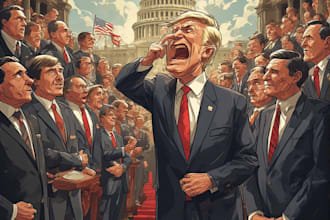 design an political or satirical cartoon