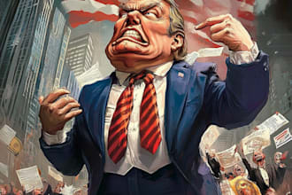 create a political cartoon or editorial illustration