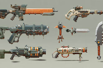 create weapon design and illustration