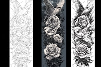 create a tattoo design of tattoo sleeve