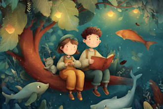 illustrate children story book illustration, kids