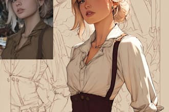 draw anime or realistic character illustration