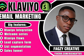 design premium klaviyo email marketing automation revenue boosting flows setup