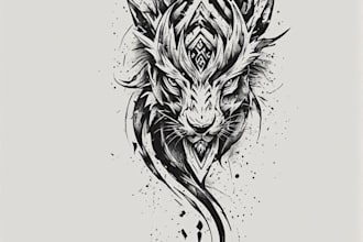 create a profesional tribal tattoo design