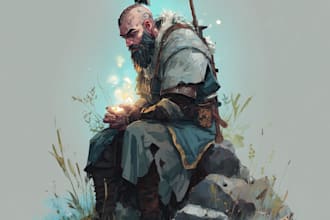 draw concept art for characters, dragons and monsters
