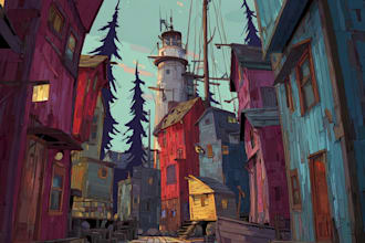 do stylized environment illustration background art