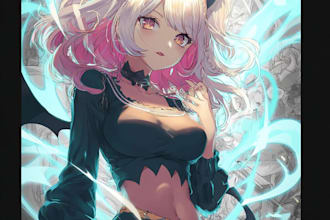 draw anime illustration, vtuber art, visual novel