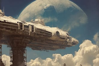 create futuristic sci fi artwork realistic style