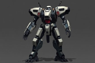 design sci fi mecha and robot concept art