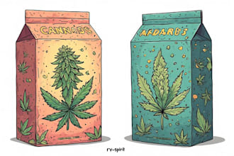 draw cartoon cannabis packaging design