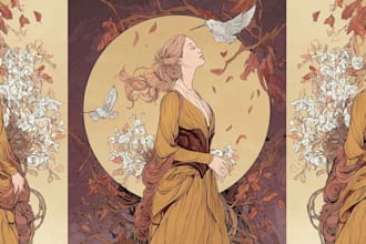 do art nouveau neo traditional illustration