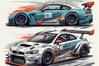wrap design livery racing car and itasha design car