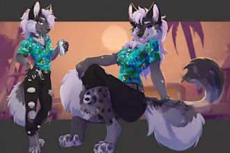 create full color furry and fursona illustrations