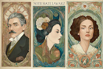 do art nouveau neo traditional illustration