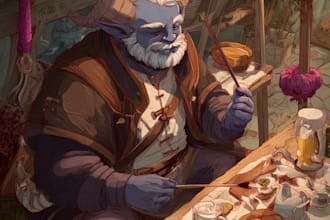draw your dnd rpg character or party illustration art