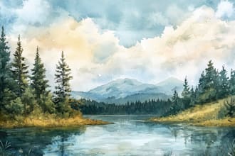paint landscapes in watercolor