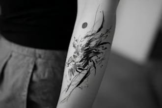 custom an abstract black tattoo design