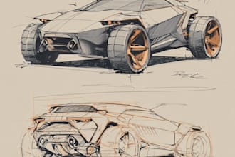 sketch and design concept car design for you