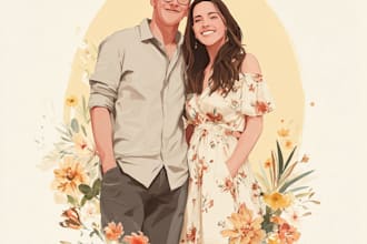 create a royal couple portrait in renaissance painting style
