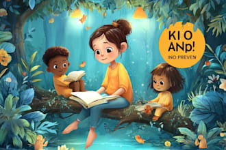 design children story book, child book illustration, picture book illustration