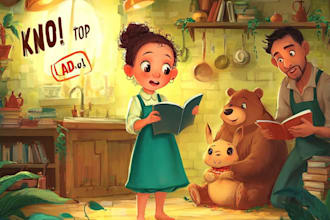 design children story book, child book illustration, picture book illustration