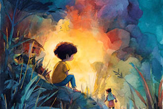 draw children story book illustration watercolor