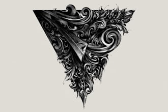 custom an abstract black tattoo design