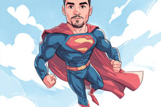 illustrate superhero character art