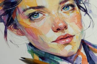paint a unique watercolor portrait