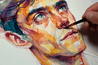 paint a unique watercolor portrait