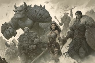 draw fantasy or  party illustration