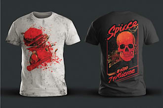 do amazing custom illustration t shirt design