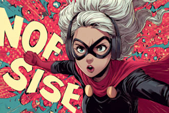 illustrate superhero comic panels and pages