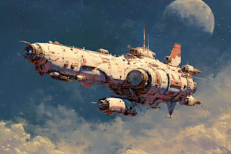 draw sci fi spaceship design